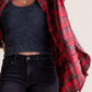 🔥Varmt salg 49% rabatt🔥🏆 Mineral Washed Button Down Plaid-skjorte til dame