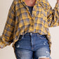 🔥Varmt salg 49% rabatt🔥🏆 Mineral Washed Button Down Plaid-skjorte til dame