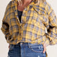 🔥Varmt salg 49% rabatt🔥🏆 Mineral Washed Button Down Plaid-skjorte til dame