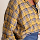 🔥Varmt salg 49% rabatt🔥🏆 Mineral Washed Button Down Plaid-skjorte til dame