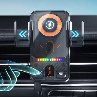 Smart 2-i-1 telefonholder til bilen med dreiefunksjon og trådløs lader