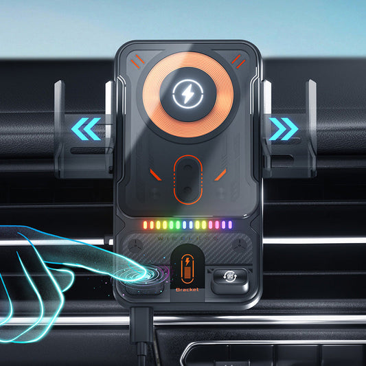 Smart 2-i-1 telefonholder til bilen med dreiefunksjon og trådløs lader