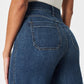 Jeans Med Magekontroll og Vide, Avkortede Ben