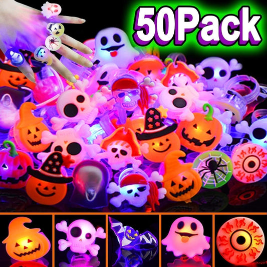 🎁LED Halloween-lysring😍 - Sett med 50 stk.
