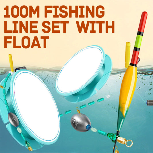 100 m fiskesnøre med flottør