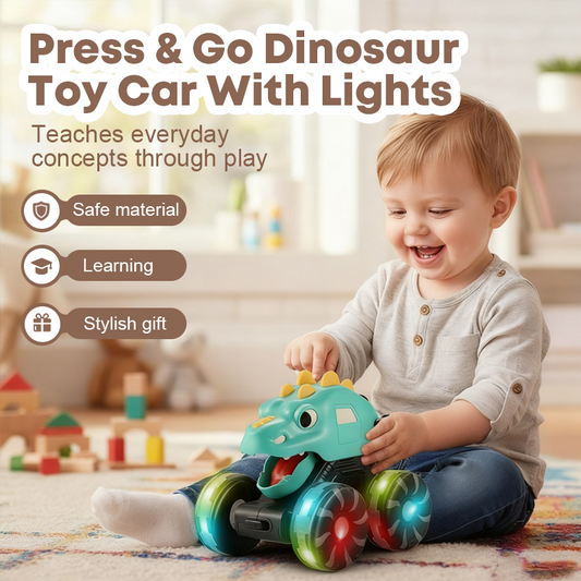 🦖 50% RABATT – Lysende monstertruck – trykk & start – fargerike LED-lys – for barns fantasi og moro – perfekt gave – tåler aktiv lek