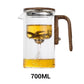 Vannseparator Glass Teapot med Trehåndtak