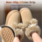 Varm, myk slip-on-plattformsko med pomponer for kvinner