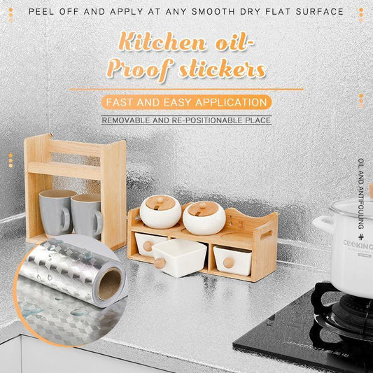 🍳🛡️ 50% RABATT! Selvklebende kjøkkenklistremerker – Beskytter skap og benkeplater mot fett og flekker. Klippes til, kan tas av. En livredder på kjøkkenet! 🌟✅