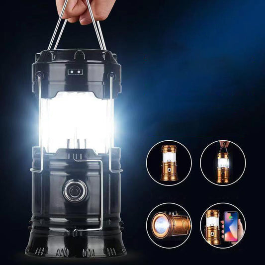 Soldrevet uttrekkbar campinglampe