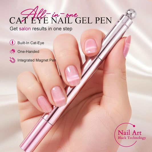 📢📢Kjøp 1, få 1 gratis!⏰Alt-i-ett Cat Eye-neglegelpen – Få en hypnotisk cat eye-effekt med ett strøk! Magnetisk gel, langvarig glans, salongmagi hjemme. 🖤🌌