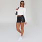 Slim Fit Crop Top-sett for kvinner