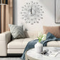 ✨🕰️ Kreativ veggklokke med rhinestones – Stille, minimalistisk luksus for stuen, spisestuen og entreen! 💎🏡