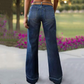 Retro-flarejeans for kvinner med lommer