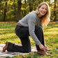 Retro-flarejeans for kvinner med lommer