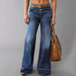 Retro-flarejeans for kvinner med lommer