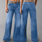 Retro-flarejeans for kvinner med lommer