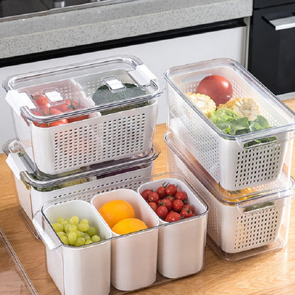 🥗 50 % RABATT! 🎁 Oppbevaringsbeholder for fersk frukt og grønnsaker – Holder frukten frisk, luftig og plassbesparende 🧊