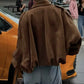 Motejakke for kvinner i suede-look