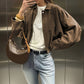Motejakke for kvinner i suede-look