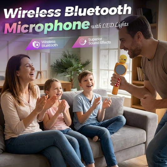 Trådløs Bluetooth-håndholdt mikrofon med LED-lys