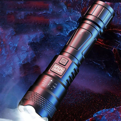🔥🔦 50 % RABATT! Oppladbar laserlommelykt med LED — 160 000 lumen ⚡ Superkraftig og ultrahell | Gratis frakt!