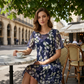🌸 48 % RABATT NÅ! ✨ Blomsterkjole i A-formet stil til dame – dobbelt lags chiffon, elegant trykk og knelang passform 👗