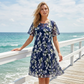 🌸 48 % RABATT NÅ! ✨ Blomsterkjole i A-formet stil til dame – dobbelt lags chiffon, elegant trykk og knelang passform 👗