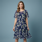 🌸 48 % RABATT NÅ! ✨ Blomsterkjole i A-formet stil til dame – dobbelt lags chiffon, elegant trykk og knelang passform 👗