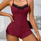 Elegant ribbet body med blonder og sommerfuglrygg for damer