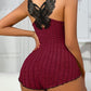 Elegant ribbet body med blonder og sommerfuglrygg for damer