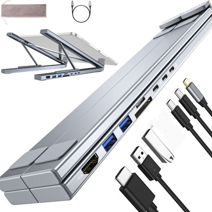 USB-C-dokkingstasjon og bærbar PC-stativ med 4K HDMI