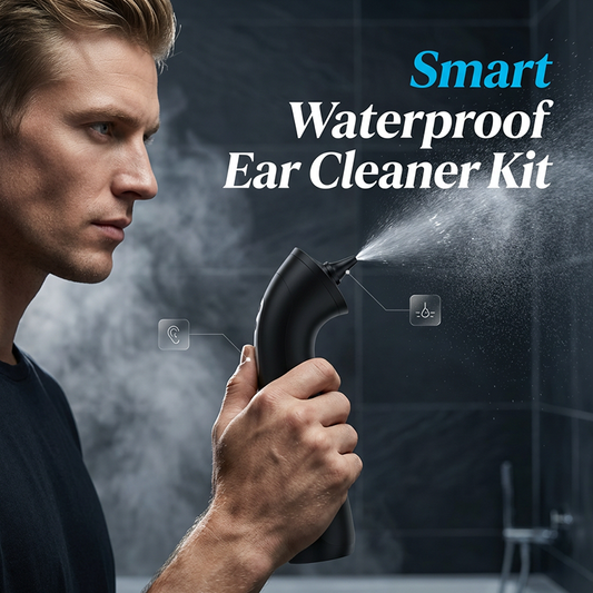 🥳2026 VARMT SALG🥳💞50 000+ SOLGT!👂💧 50 % RABATT! Elektrisk ørerensesett – 4 skånsomme vannmoduser, IPX7 vanntett og 2000 mAh batteri. Tryggere enn bomullspinner – fjerner voks uten å ripe! 🛡️✨