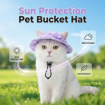 Adjustable Pet Bucket Hat with Ear Holes