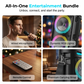 Bærbar Bluetooth-høyttaler med mikrofon – 16W høy lyd, RGB-lys og kablet mikrofon.