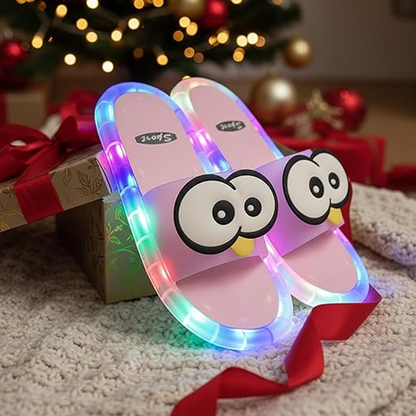 Tegneserie-tøfler med LED-lys