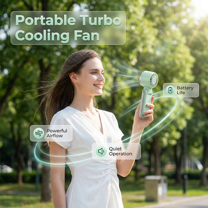 Sammenleggbar turbo håndholdt ventilator med LED-display