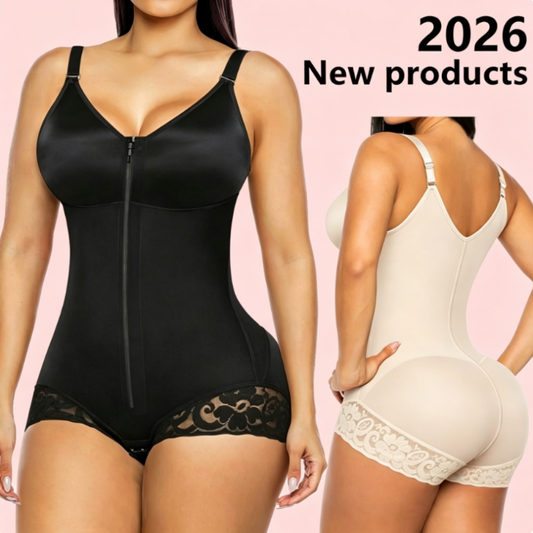 Dames shapewear-bodysuit med glidelås og magekontroll