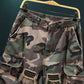 Herre cargo shorts i kamuflasjemønster med nagler
