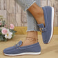 Uformelle mesh-loafers for dame med metallspenne