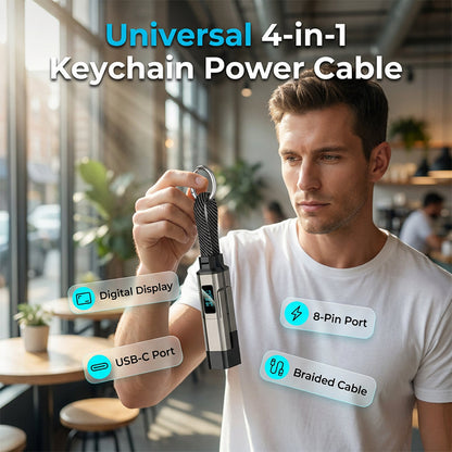 🔥4-i-1 digital ladekabel for nøkkelring