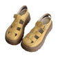 Damesandaler med plattform, grove sandaler
