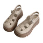 Damesandaler med plattform, grove sandaler