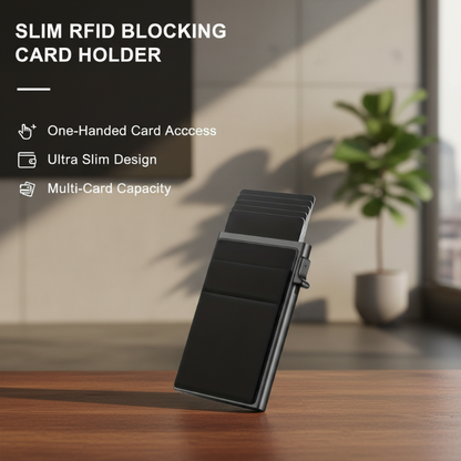 Tynn pop-up RFID-blokkerende kortholder-lommebok