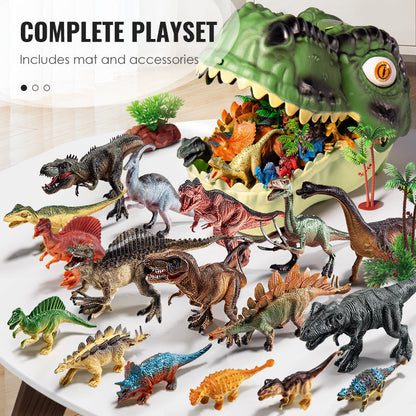 🥳2026 SALG🥳💞50K+ SOLGT! 🦖🎁 50% RABATT! Morsomt & lærerikt dinosaurlekesett for barn – T-Rex-hode oppbevaringsboks holder leketøy organisert. Naturtro figurer, vanntett & holdbar – vekker fantasi & læring! 🧩✨