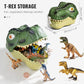 🥳2026 SALG🥳💞50K+ SOLGT! 🦖🎁 50% RABATT! Morsomt & lærerikt dinosaurlekesett for barn – T-Rex-hode oppbevaringsboks holder leketøy organisert. Naturtro figurer, vanntett & holdbar – vekker fantasi & læring! 🧩✨