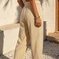 Dame stripete cropped loungebukser