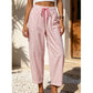 Dame stripete cropped loungebukser