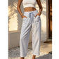 Dame stripete cropped loungebukser