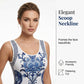 👗 TIDSBEGRENSET 50% RABATT! ✨ Dame Klassisk Blomsterprint Maxikjole – Bodycon, Sidesprett, Porselen Mønster 💙